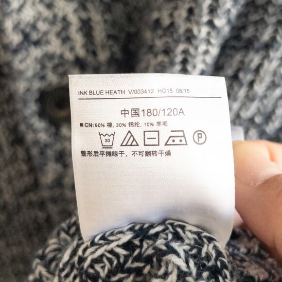 Old Navy Blue and White Wool Blend Longline Cardigan Sweater Size XL - Picture 6 of 6